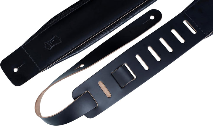 Levy's DM1PD-BLK 3-Zoll-Gitarrengurte aus Leder - Schwarz Schwarz Einheitsgrösse, Schwarz Einheitsgr