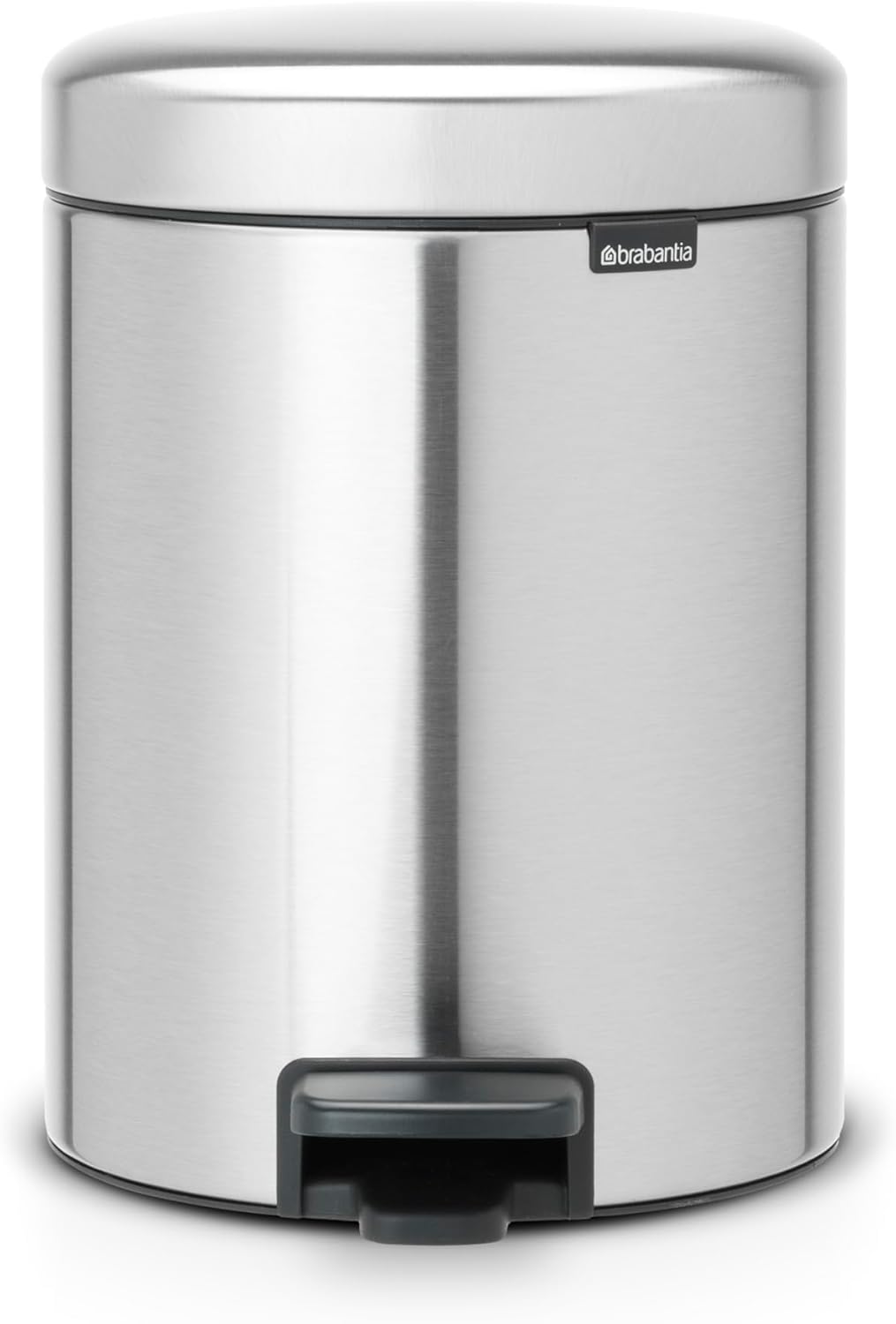 Brabantia 112102 Treteimer mit Inneneimer aus Kunststoff, stahl, Matt Stahl Fingerprint Proof, 5 Lit