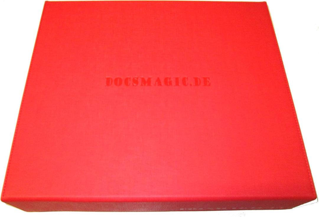 docsmagic.de Premium 4-Row Trading Card Storage Box Red + Trays & Divider - MTG PKM YGO - Aufbewahru