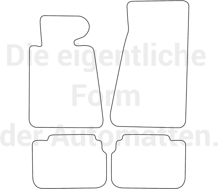 moto-MOLTICO Fussmatten Auto Velours Autoteppiche Schwarz Automatten Set 4-teilig passend für BMW 5e