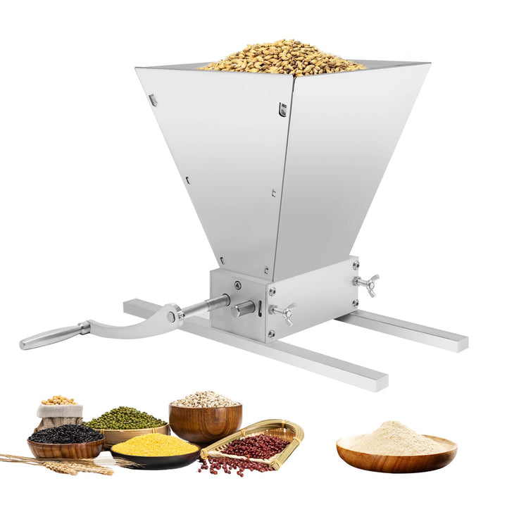 Handmalzmühle, Kohlenstoffstahlwalzen, 4L für Heim-Bierbrauerei | Verstellbarer Walzenabstand 0-2,5m