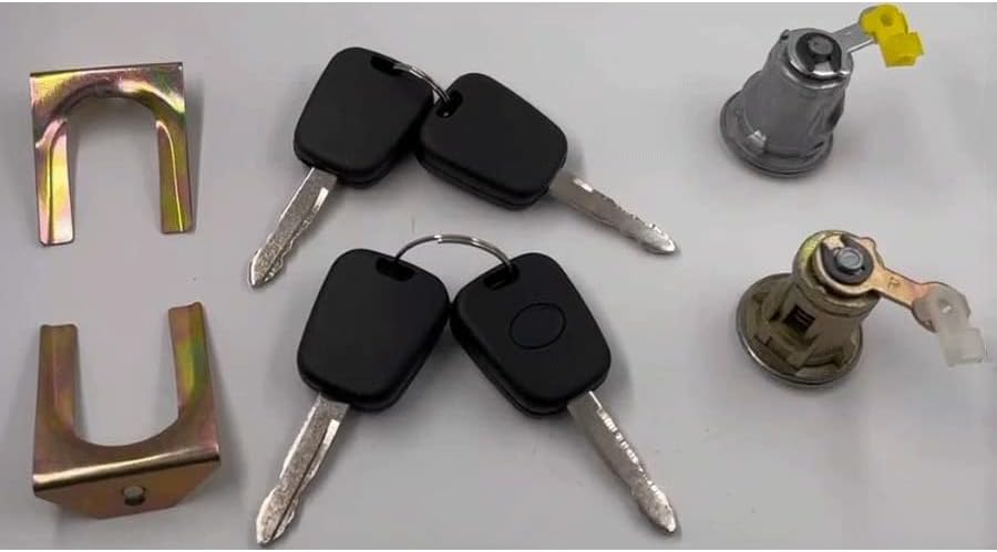 VHEUHZ Türschloss Nuckel kompatibel mit Citroen C1 Peugeot 107 Aygo Zylinder Türschliesszylinder Sch