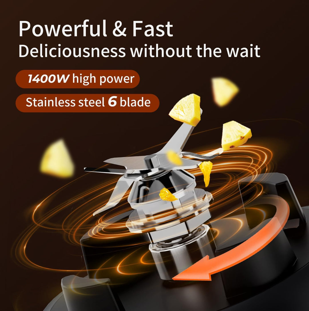 TOKIT 8-EN-1 Standmixer 2000ML, Hochleistungsmixer Pro 1400W Metallmaterial mit Touch LCD und 8 Menü