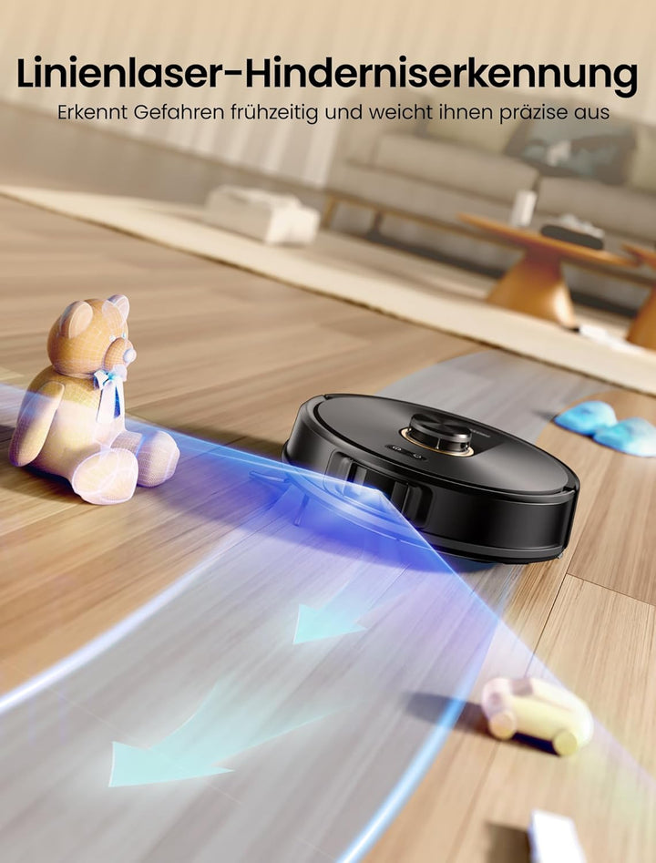 Proscenic Q20 Plus Saugroboter mit Wischfunktion, 10000Pa 200min Staubsauger Roboter mit Beutellose