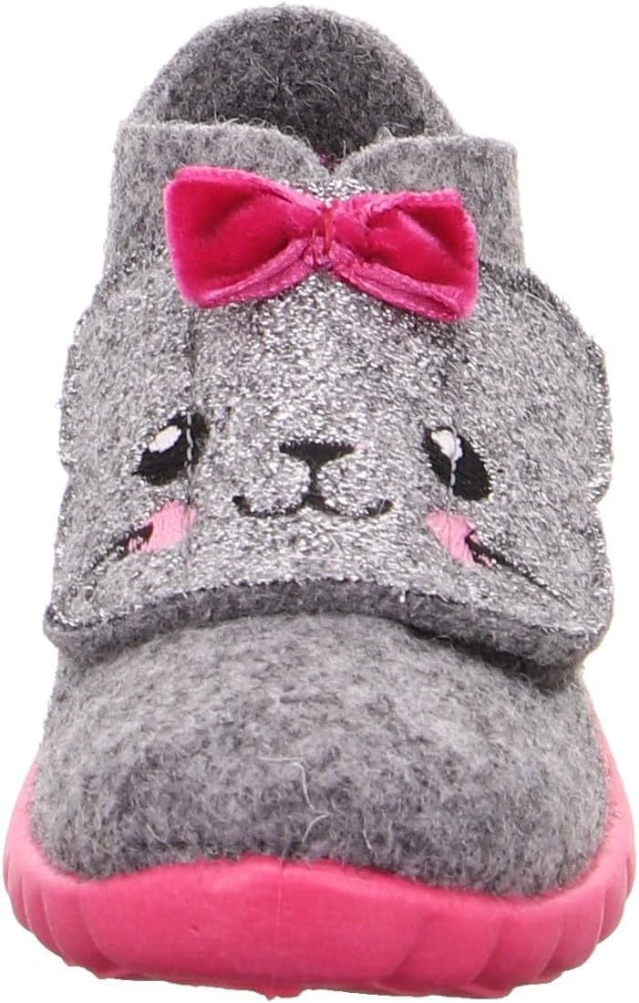 Superfit Baby-Mädchen Happy Hausschuh 19 EU Hellgrau Pink 2500, 19 EU Hellgrau Pink 2500