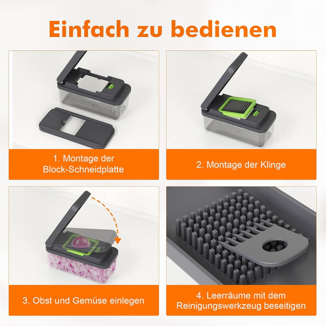 Ibergrif M524-7 GemüSeschneider, Vegetable Chopper Multifunktional Kein BPA, Gemüse Schneider Spülma