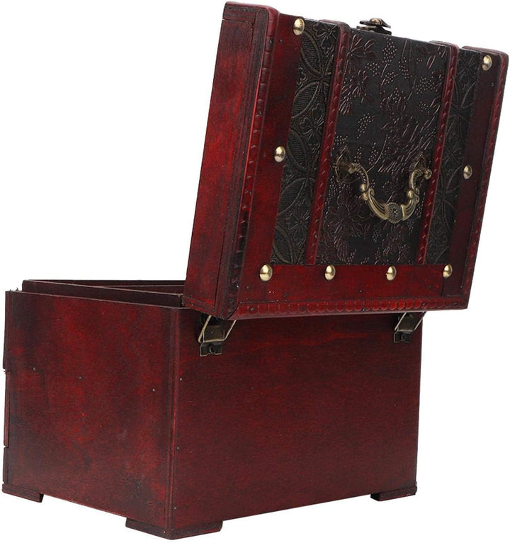 Vintage Handgefertigte Aufbewahrungsbox, Retro-Schmuckkästchen/Aufbewahrungsbox Aus Holz Mit Spiegel