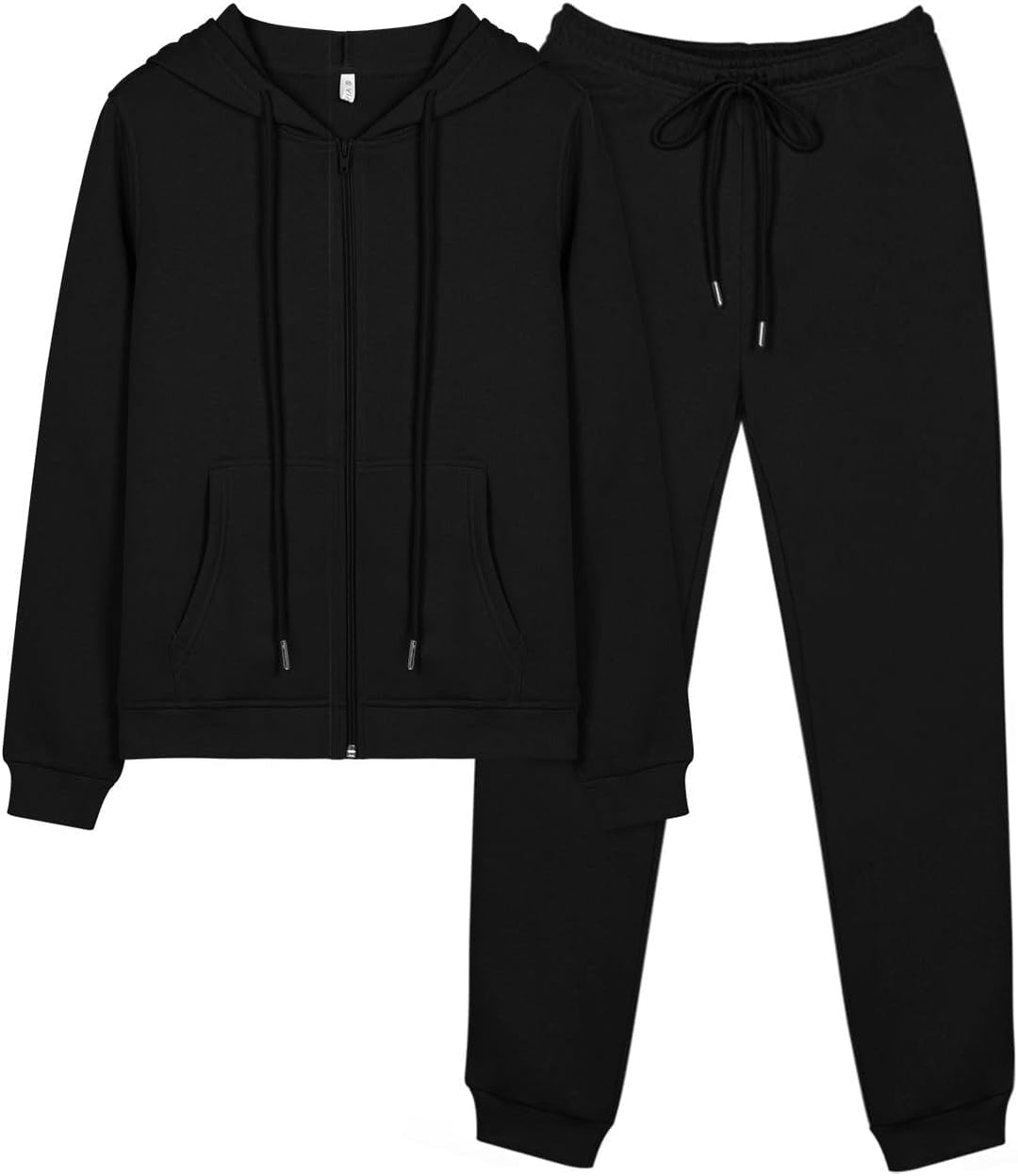 REORIA Damen Trainingsanzüge Warm Baumwolle Hausanzug Dicker Jogginganzug Set Langarmes Activewear W
