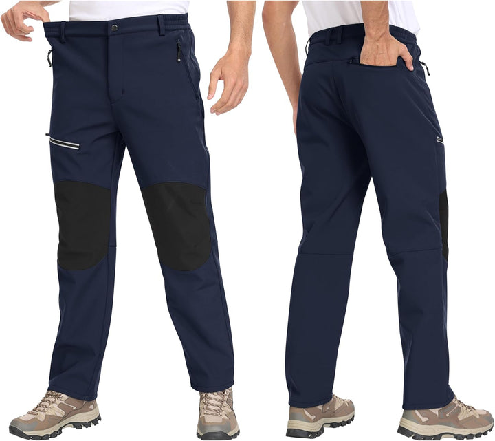 MoFiz Herren Wanderhose Warm Gefüttert Outdoorhose Wasserdicht Skihose Softshellhose Winddicht Arbei
