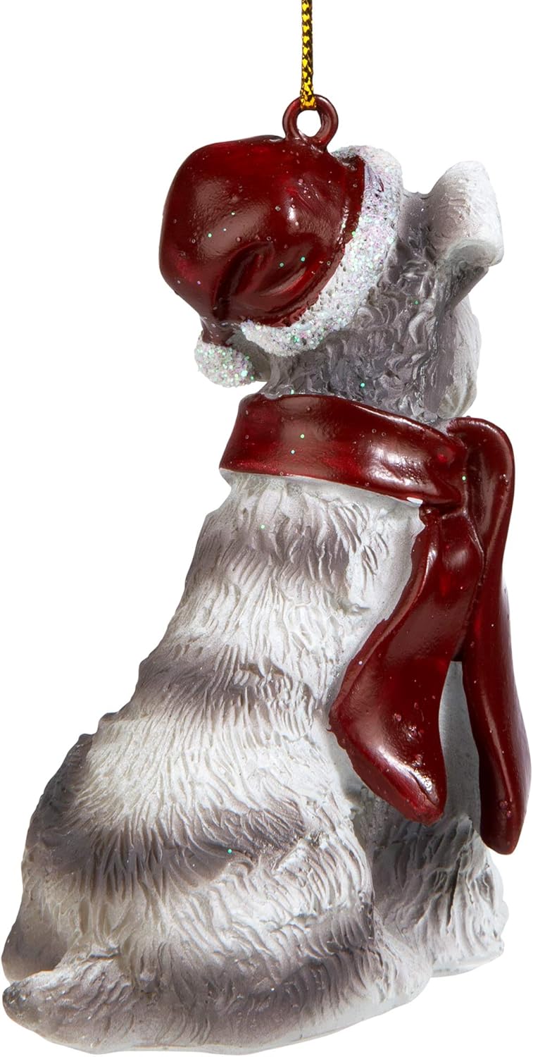 Design Toscano Christmas Ornaments, Weihnachtszwergschnauzer Ferienhundeornamente, Zwergschnauzer