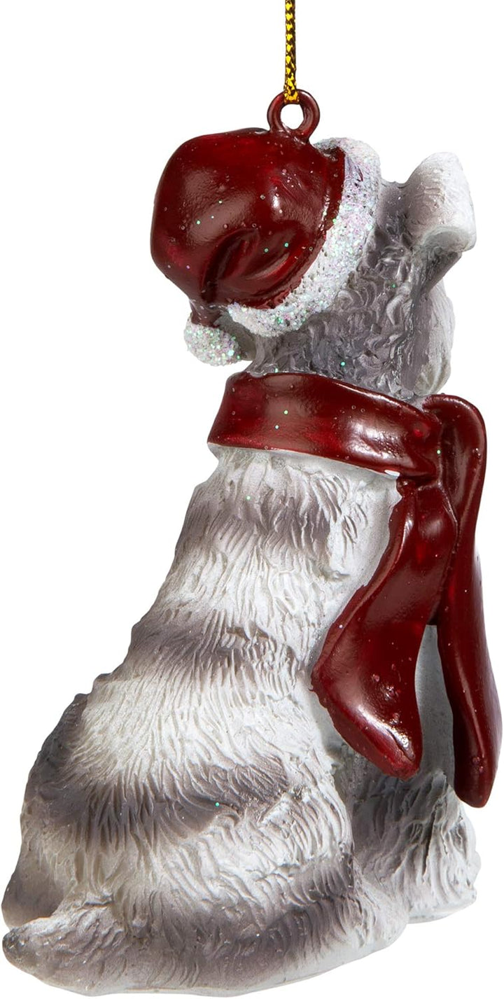 Design Toscano Christmas Ornaments, Weihnachtszwergschnauzer Ferienhundeornamente, Zwergschnauzer