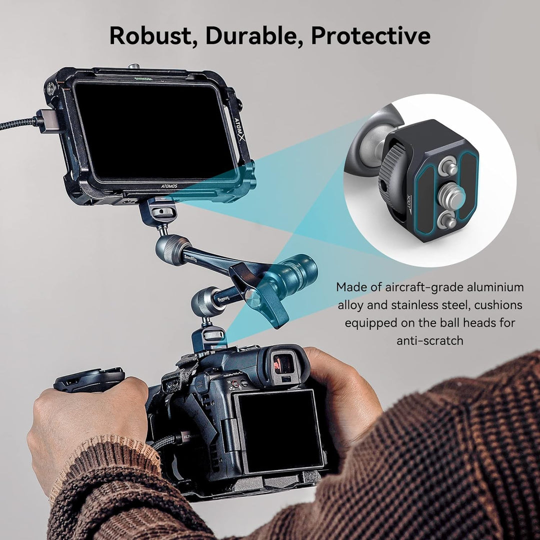 SMALLRIG Rosette Magic Arm 11 Zoll mit Kugelkopf, 1/4"-20 Schrauben und Anti-Twist-Pins, für iPads/M