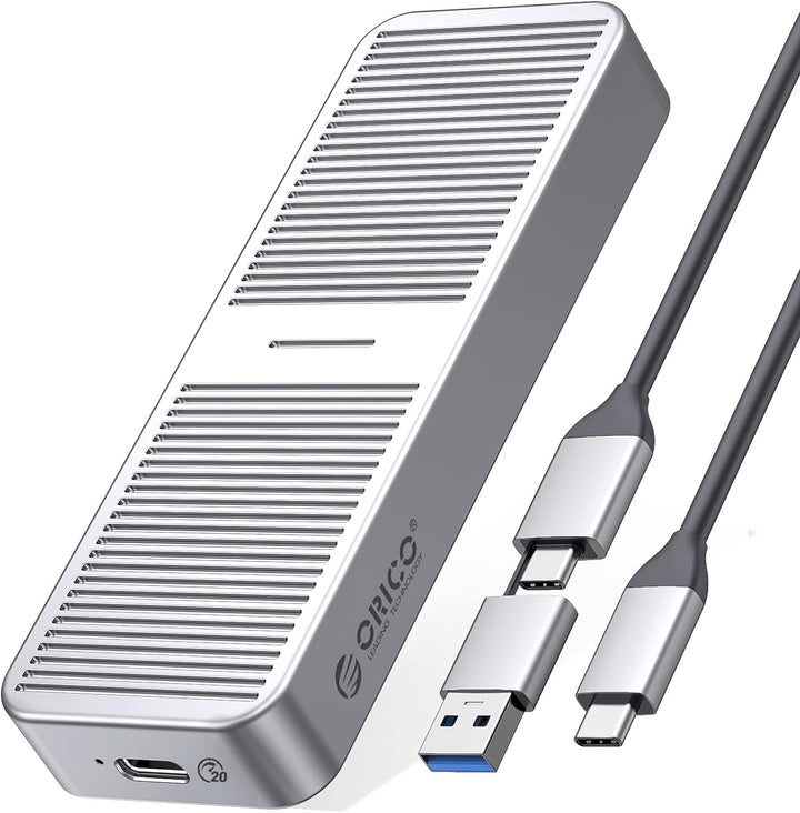 ORICO M.2 NVMe SSD Gehäuse 20 Gbps NVMe Case auf USB C 3.2 Gen2X2, Aluminium Externer Adapter für M2