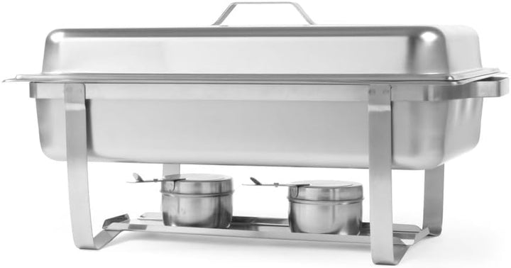 HENDI Chafing Dish 1/1, Gastronorm, mit hochglanzpoliertem, einsteckbarem Deckel. Inkl. Brennpastenb