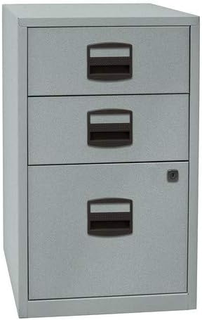 Bisley Home Beistellschrank PFA, 2 Universalschubladen, 1 HR-Schublade, Metall, 633 Schwarz, 40 x 41