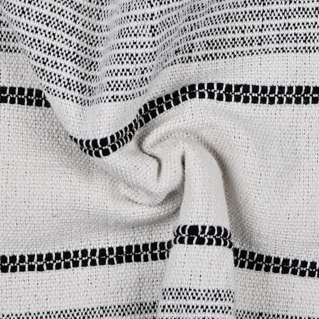 EGLO LIVING Decke Longlac, Kuscheldecke im Nature Design, Wolldecke für Couch, Sofadecke aus Baumwol