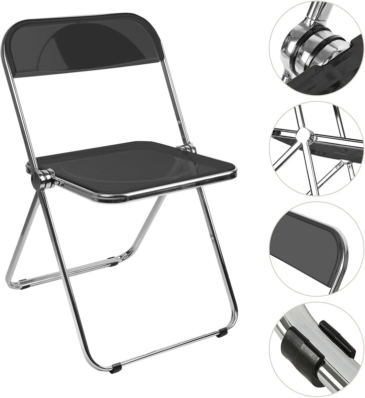 Homewell Esszimmerstühle 1er Set, Alek-Klappstühle mit Chromrahmen Stilvoll, Luxus Transparenter Kla
