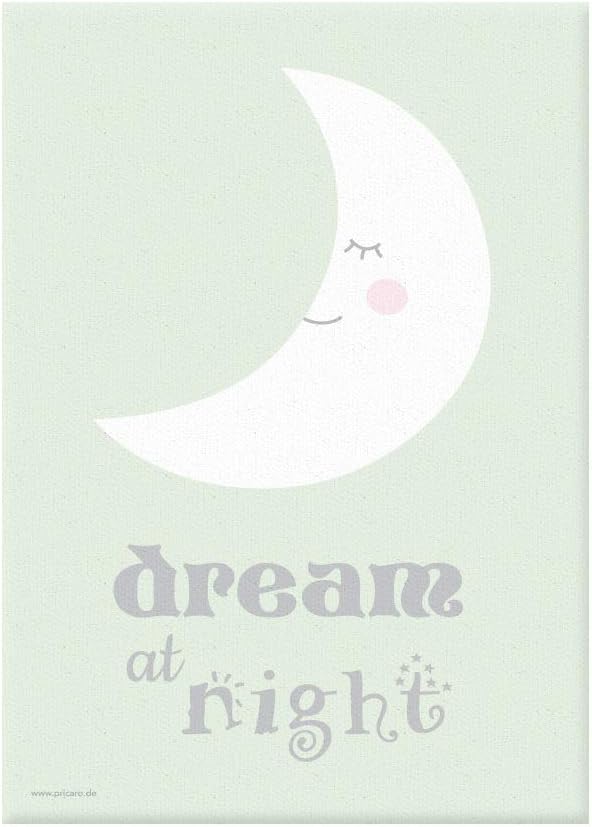 PRICARO Leinwand Sonne Mond Sterne, 20 x 30 cm, 3er Set