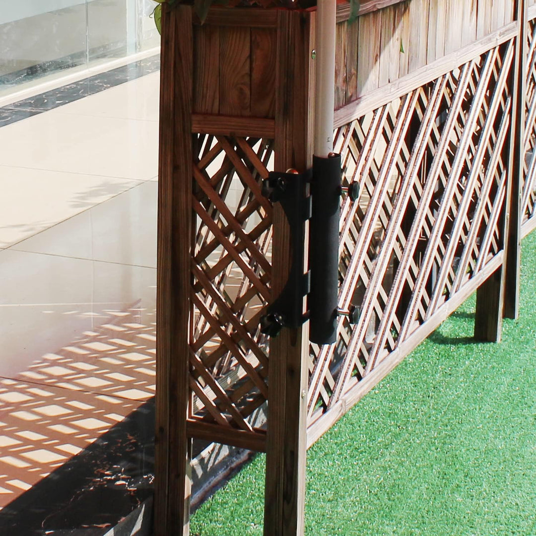 VANROUG Robuster Balkonschirmhalter, Klemme, Gartenzaun, Sonnenschirm, Terrassendielen, Klemmbereich