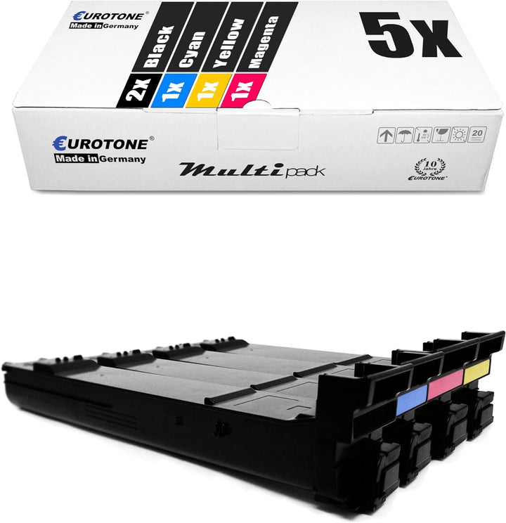 Eurotone Toner mit 50% mehr Leistung für Magicolor Bizhub C20 P PX X ersetzen Konica Minolta 2X BK 1