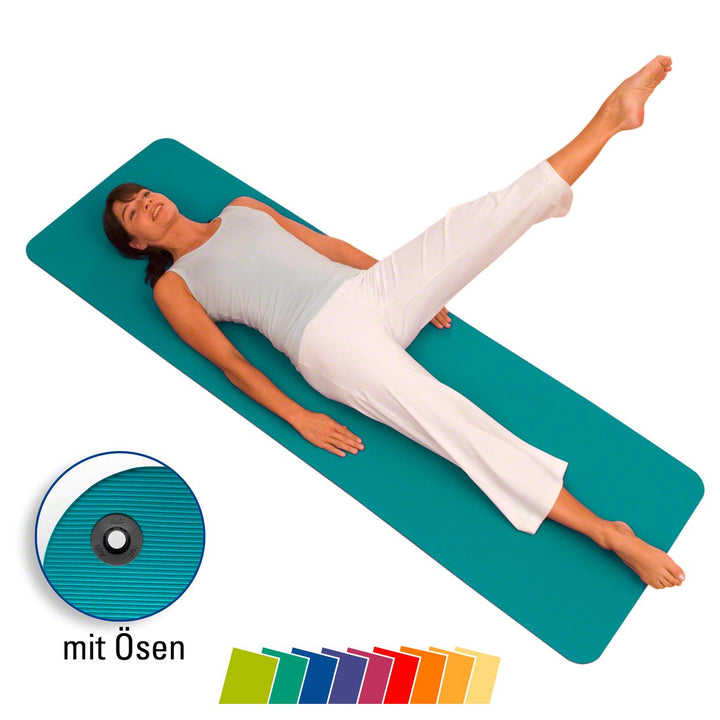 AIREX Fitline 180, Gymnastikmatte, wasserblau, mit Spezial-֖sen, ca. 180 x 60 x 1 cm