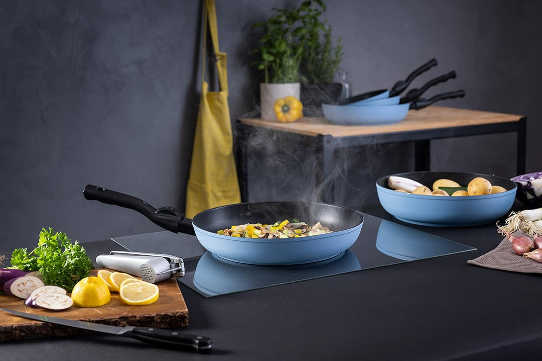Kelomat, 3522-328, Bratpfanne, BLUE CLICK, 24 cm Durchmesser, rund, ThermoStabilboden, abnehmbarer G