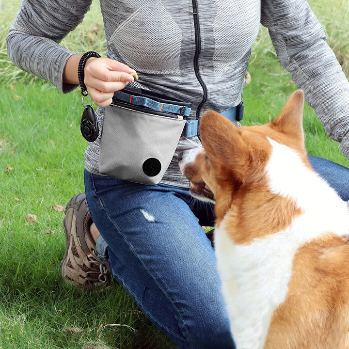 Leckerlitasche für Hunde mit Haustier-Trainingsklicker, Hundetraining-Leckerlibeutel-Set, Magnetvers