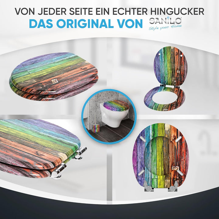 Sanilo WC Sitz mit Absenkautomatik, viele schöne Holz Toilettendeckel zur Auswahl, hochwertige und s
