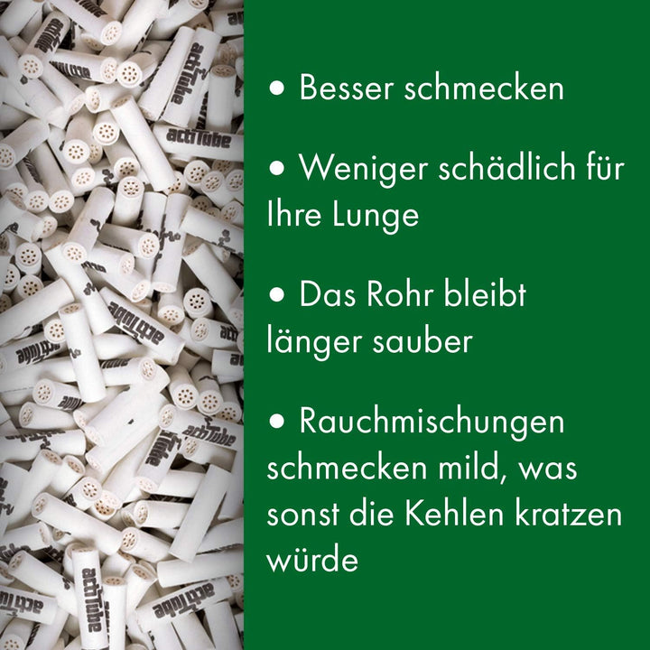 actiTube kogu Set Slim Aktivkohlefilter, 7,1 mm, 300 Stück, 6 Packungen mit je 50 Filtertips - inkl.