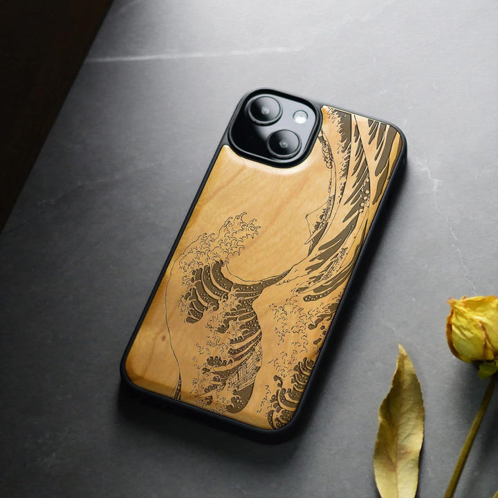 Carveit Handyhülle für iPhone 14 Cover Kompatibel mit Magsafe [Holz und TPU Silikon Hybrid hülle] Ma