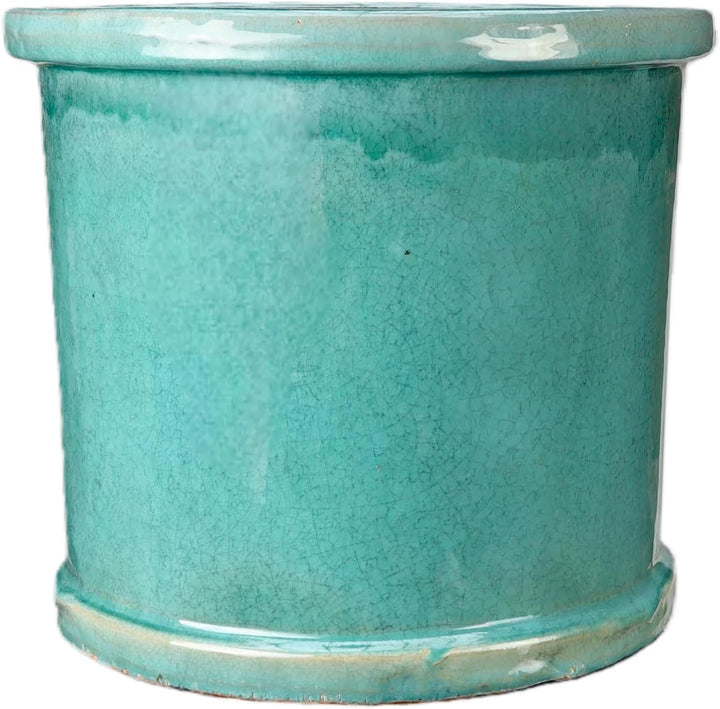 TucanoHamburg Blumentopf, Modell Zylinder Jade, grün/blau 29x25cm, frostfest
