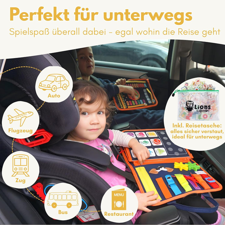Lion's Collection Busy Board Deutsch - 10 Seiten Lernspass - Vielseitiges Activity Buch ab 3 Jahre -
