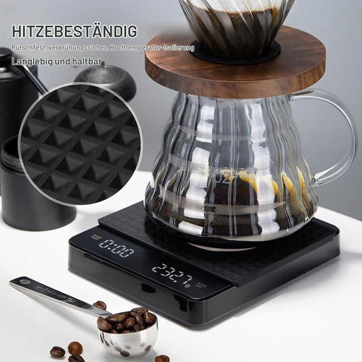Wiederaufladbare Coffee Scale Espresso Waage Digitale Kaffeewaage mit Timer Multifunktionale Küchenw