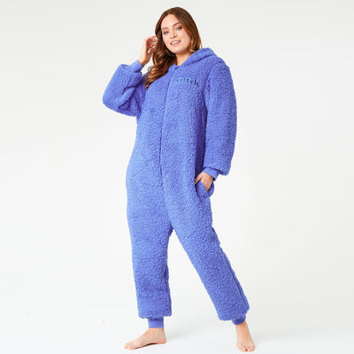 Disney Stitch Onesie Damen & Teenager, Lilo und Stitch Fleece Einteiler Damen mit Kapuze & Ohren Ges