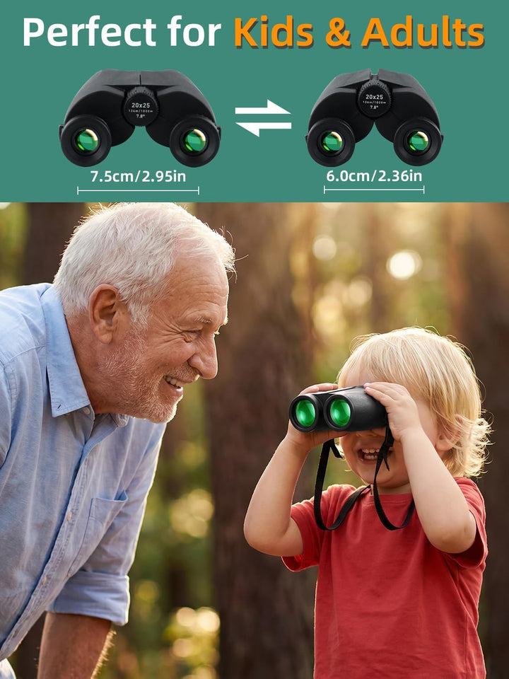 20x25 Kompaktes Fernglas für Erwachsene & Kinder, Fernglas Erwachsene mit hoher Vergrösserung bei sc