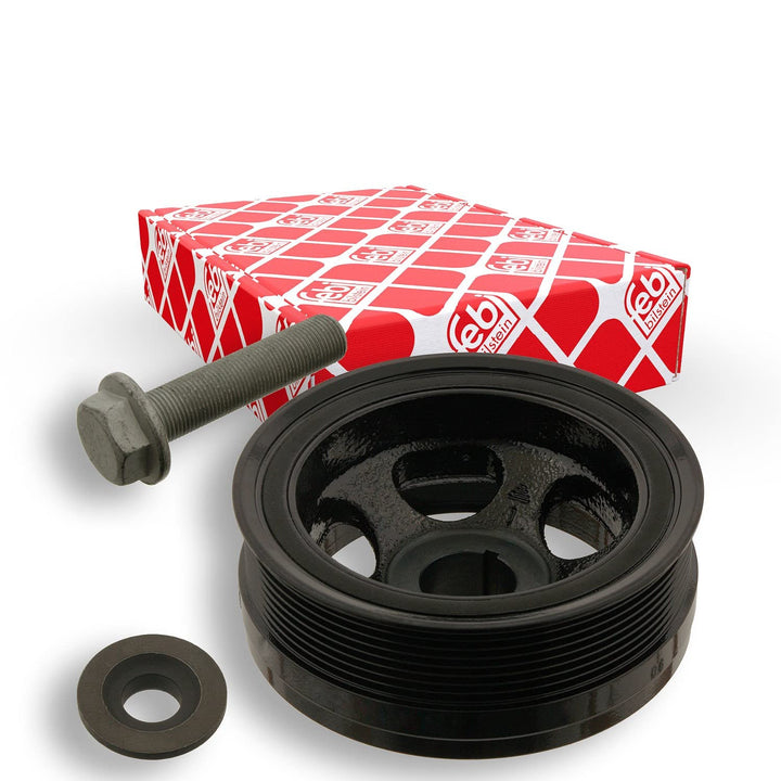 febi bilstein 33653 Riemenscheibe (entkoppelt) für Kurbelwelle, mit Schraube und Scheibe , 1 Stück