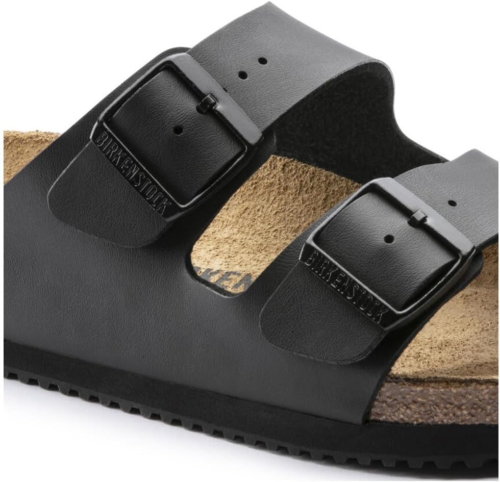 BIRKENSTOCK Arizona Birko-Flor, Unisex-Erwachsene Pantoletten 35 EU Schwarz, 35 EU Schwarz