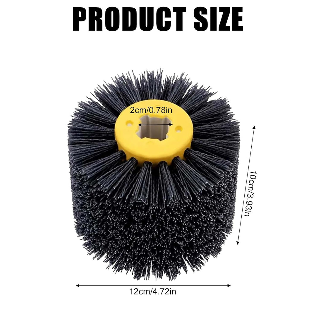 Schleifbürsten: 80 Körnung, 100mm Breite - 120mm Ø | Schleifwalze geeignet, Nylonbürste für Satinier