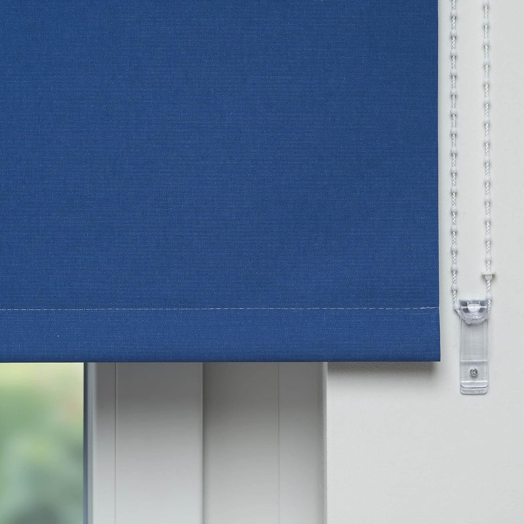 Liedeco® Rollo, Fenster Rollo, Kettenzug-Rollo / 162 x 180 cm (Breite x Höhe), dunkelblau/lichtdurch