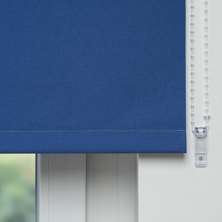 Liedeco® Rollo, Fenster Rollo, Kettenzug-Rollo / 162 x 180 cm (Breite x Höhe), dunkelblau/lichtdurch