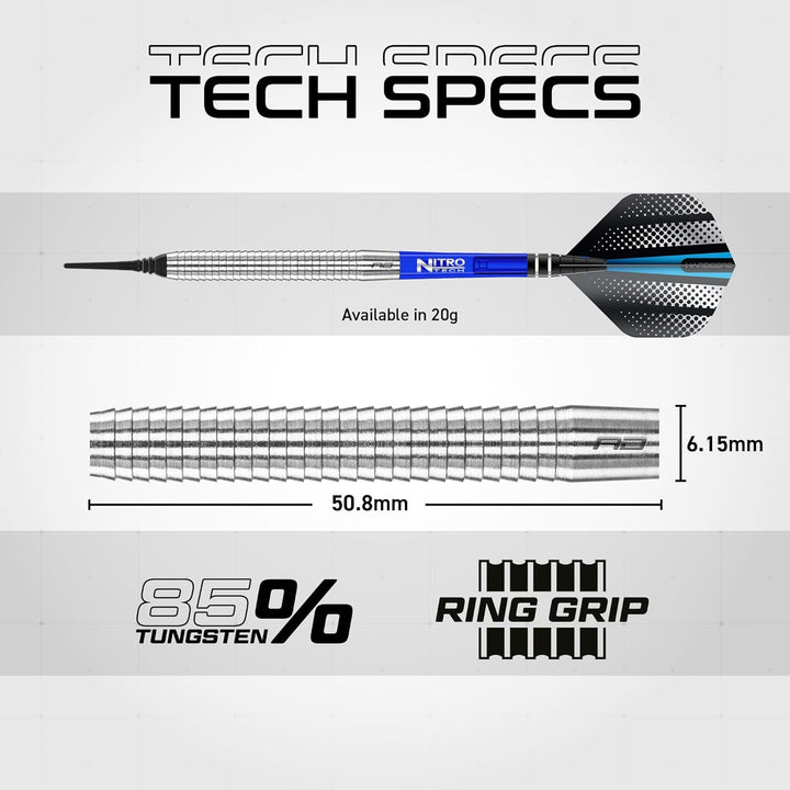 RED DRAGON Razor Edge Series Softip Dartpfeile Tungsten Profi Steel Darts mit Flights und Schäfte 18