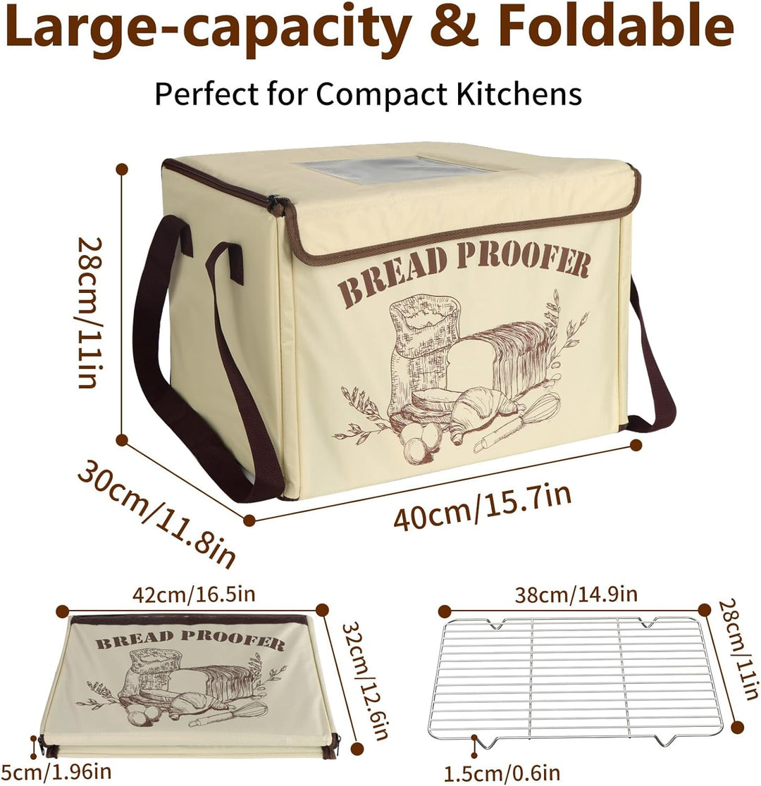 Brot Gärbox Sauerteig, Faltbare Gärbox mit Dreiseitige Oberflächen Heizung Temperaturregelung von 10