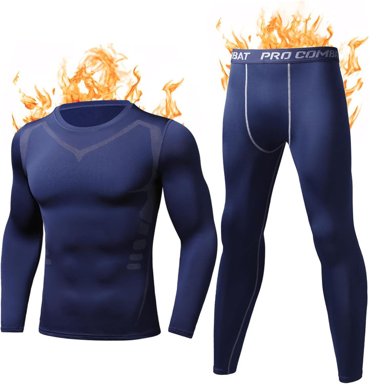 Thermounterwäsche Herren Winter Thermo Unterwäsche Set Fussball Funktionsunterwäsche Innenfleece Ski