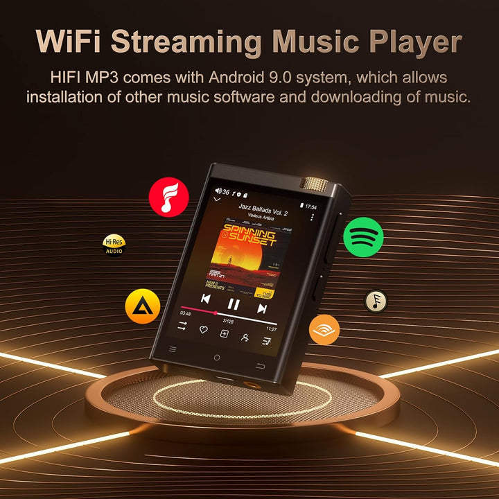 HiFi MP3 Player mit Bluetooth und WiFi, Oilsky 80GB tragbarer Android 9.0 Spotify MP3-Player, 2,8&