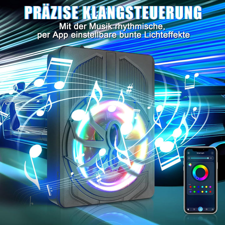 10 Zoll 800W Ultra-Dünner Aktiv-Subwoofer Für Auto/Truck Mit Verstärker, Starker Bass, Frequenz 20Hz