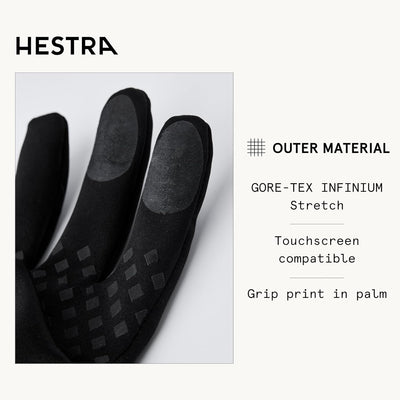 HESTRA INFINIUM Stretch Liner Light Handschuh 2023 Black Schwarz 8, Schwarz 8