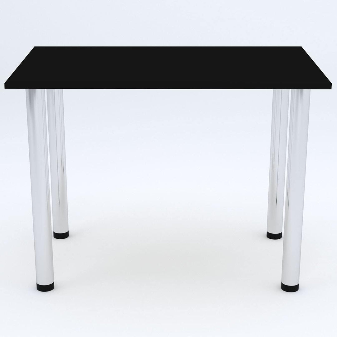 mikon 80x35 | Esszimmertisch - Esstisch - Tisch mit Chrombeinen - Küchentisch - Bürotisch | SCHWARZ