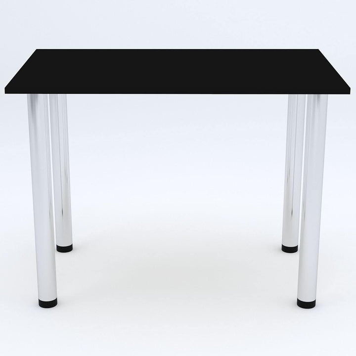 mikon 80x35 | Esszimmertisch - Esstisch - Tisch mit Chrombeinen - Küchentisch - Bürotisch | SCHWARZ
