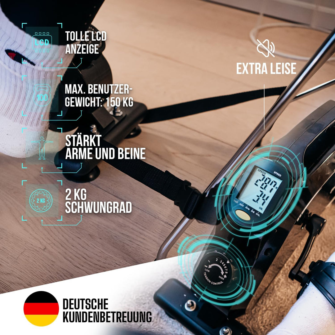 Arm- und Beintrainer, Mini-Heimtrainer, Bewegungstrainer, Training im Home-Office, mit Trainingsdisp
