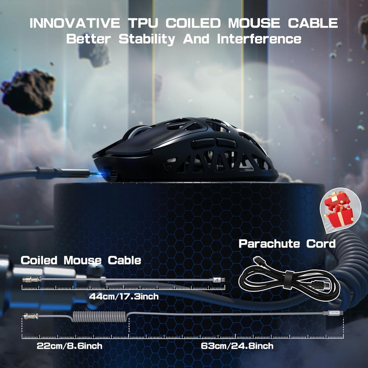 ATTACK SHARK R2PRO 45g Superlight Magnesiumlegierung Maus, PixArt PAW3950-Sensor, 42000 DPI, 8000Hz